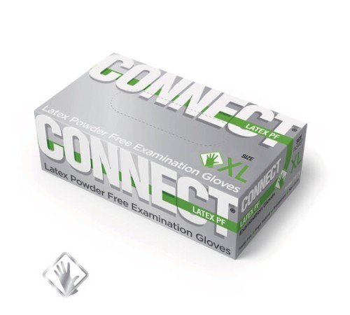 Перчатки смотровые латексные 45 пар (90 штук), CONNECT, размер 9-10, XL (очень большой)