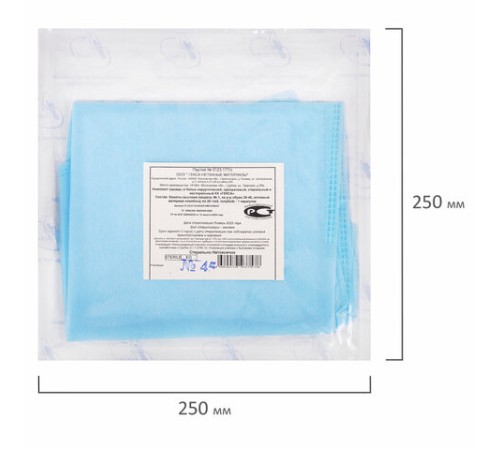 Бахилы стерильные из спанбонда высокие с завязками, 25 г/м2, одна пара в индивидуальной упаковке