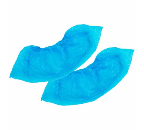 Бахилы ПРОЧНЫЕ текстурированные, КОМПЛЕКТ 100 штук (50 пар), 40х15 см, 50 мкм, 5 г, ПВД