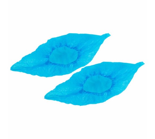 Бахилы ПРОЧНЫЕ текстурированные, КОМПЛЕКТ 100 штук (50 пар), 40х15 см, 50 мкм, 5 г, ПВД