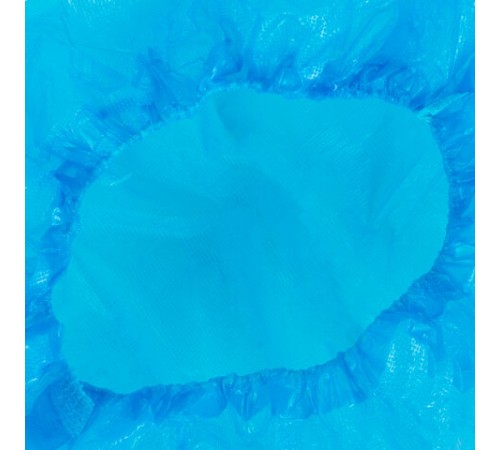 Бахилы ПРОЧНЫЕ текстурированные, КОМПЛЕКТ 100 штук (50 пар), 40х15 см, 50 мкм, 5 г, ПВД