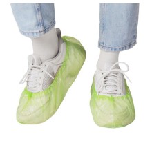 Бахилы зеленые КОМПЛЕКТ 100 штук (50 пар) СТАНДАРТ+, размер 40х14 см, 18 мкм, 2,5 г, ELEGREEN