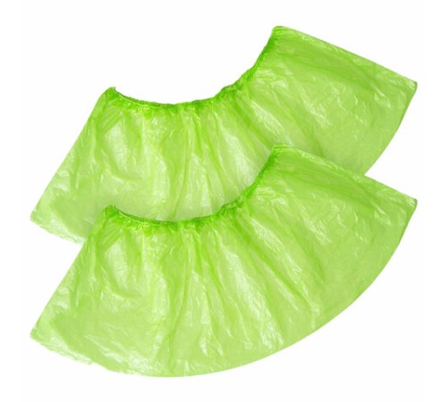 Бахилы зеленые КОМПЛЕКТ 100 штук (50 пар) СТАНДАРТ+, размер 40х14 см, 18 мкм, 2,5 г, ELEGREEN