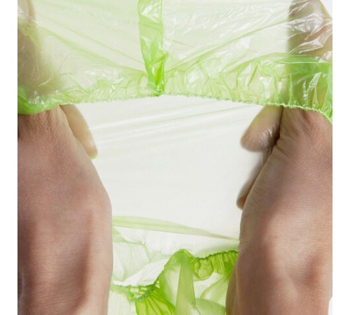 Бахилы зеленые КОМПЛЕКТ 100 штук (50 пар) СТАНДАРТ+, размер 40х14 см, 18 мкм, 2,5 г, ELEGREEN