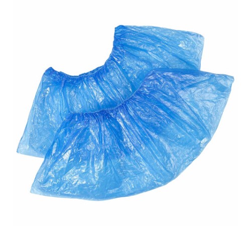 Бахилы двойные с двойной резинкой КОМПЛЕКТ 100 штук (50 пар) ПРОЧНЫЕ, 40х14 см, 32 мкм, 3,9 г, ELEGREEN