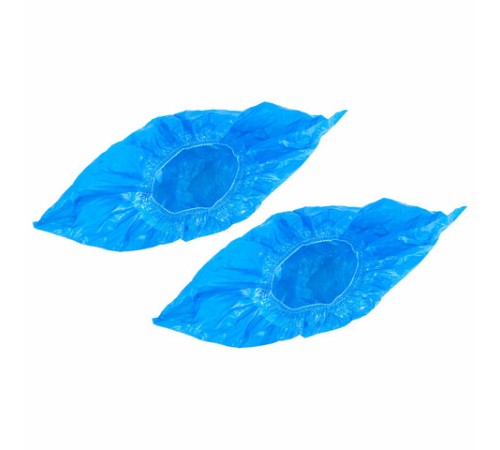 Бахилы двухслойные КОМПЛЕКТ 600 штук (300 пар) STRONG ПРОЧНЫЕ, размер 40х14 см, 100 мкм, 10 г, ELEGREEN