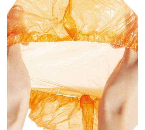 Бахилы оранжевые КОМПЛЕКТ 100 штук (50 пар) СТАНДАРТ+, размер 40х14 см, 18 мкм, 2,5 г, ELEGREEN