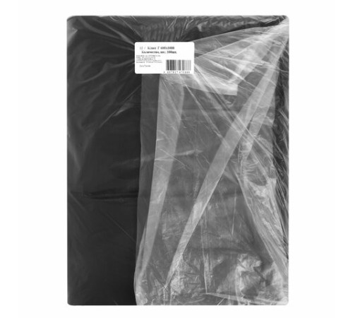 Пакеты для медицинских отходов КОМПЛЕКТ 100 шт., класс Г (черные) 100 л, 60х100 см, 12 мкм, ПТП 