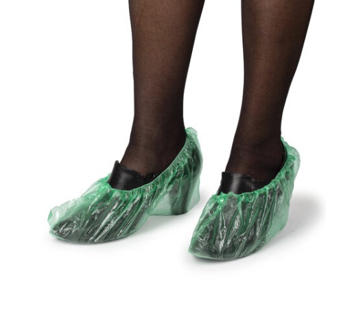 Бахилы MERIDIAN СТАНДАРТ 2,3 грамма, зеленые, КОМПЛЕКТ 100 штук (50 пар), 40х15 см, ПНД