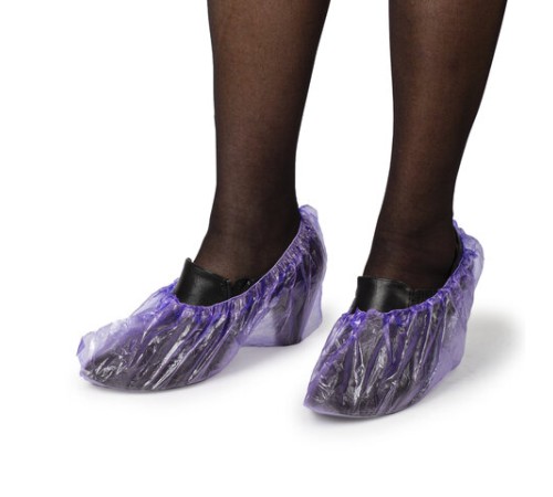 Бахилы MERIDIAN СТАНДАРТ 2,3 грамма, фиолетовые, КОМПЛЕКТ 100 штук (50 пар), 40х15 см