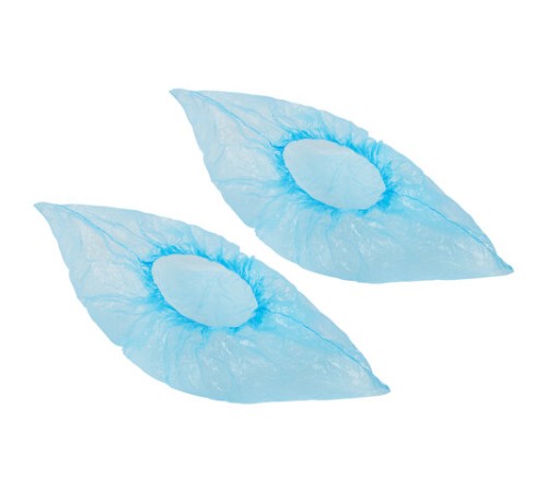 Бахилы MERIDIAN ПРОЧНЫЕ 3,8 г, синие, двойная резинка, КОМПЛЕКТ 100 штук (50 пар), 40х15 см, ПНД