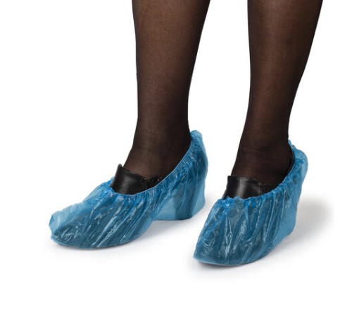 Бахилы MERIDIAN ПРОЧНЫЕ 3,8 г, синие, двойная резинка, КОМПЛЕКТ 100 штук (50 пар), 40х15 см, ПНД