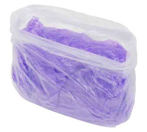 Бахилы MERIDIAN ПРОЧНЫЕ 3,8 г, фиолетовые, двойная резинка, КОМПЛЕКТ 100 штук (50 пар), 40х15 см, ПНД