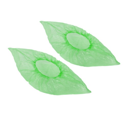 Бахилы MERIDIAN ПРОЧНЫЕ 3,8 г, зеленые, двойная резинка, КОМПЛЕКТ 100 штук (50 пар), 40х15 см, ПНД