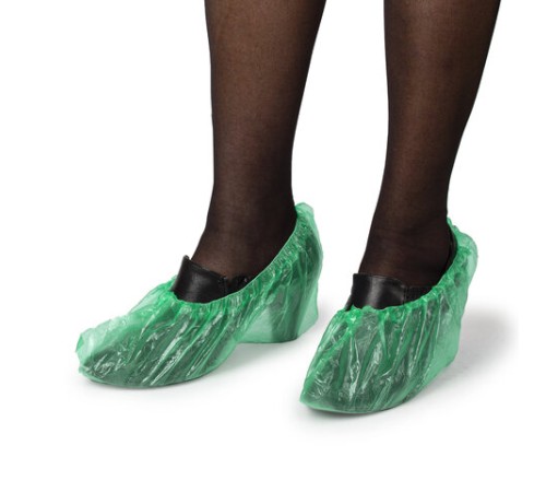 Бахилы MERIDIAN ПРОЧНЫЕ 3,8 г, зеленые, двойная резинка, КОМПЛЕКТ 100 штук (50 пар), 40х15 см, ПНД