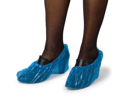 Бахилы MERIDIAN ОСОБО ПРОЧНЫЕ, 6 г, синие, двойная резинка, КОМПЛЕКТ 100 штук (50 пар), 40х15 см, 55 мкм