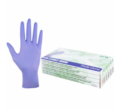 Перчатки нитриловые смотровые SFM Stable-Work/SUPERSOFT N 135, Германия, 50 пар (100 штук), размер 8-9, L (большой)