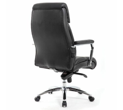 Кресло из натуральной кожи BRABIX PREMIUM "Phaeton EX-502", хром, черное, 530882