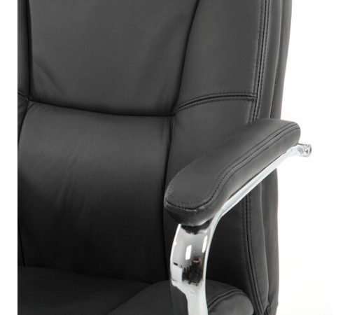 Кресло из натуральной кожи BRABIX PREMIUM "Phaeton EX-502", хром, черное, 530882