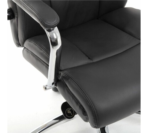 Кресло из натуральной кожи BRABIX PREMIUM "Phaeton EX-502", хром, черное, 530882