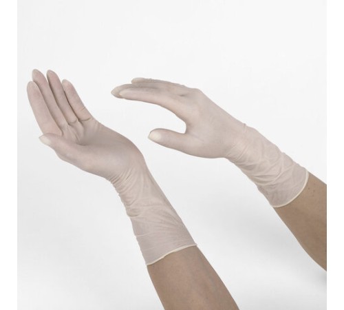 Перчатки латексные стерильные хирургические, КОМПЛЕКТ 50 пар (100 штук), Германия, размер 6,5, S (малый), SFM