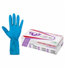 Перчатки латексные смотровые особо прочные SFM HIGH RISK COMFORT, Германия, 25 пар (50 штук), размер 6-7, S (малый)