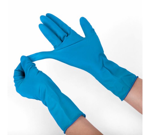 Перчатки латексные смотровые особо прочные SFM HIGH RISK COMFORT, Германия, 25 пар (50 штук), размер 7-8, M (средний)