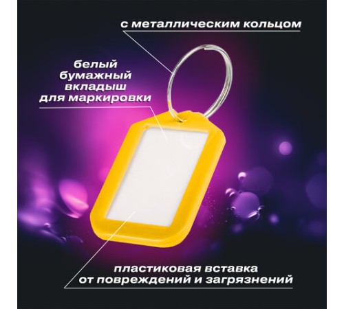 Бирки для ключей КОМПЛЕКТ 12 шт., длина 50 мм, инфо-окно 35х20 мм, АССОРТИ, BRAUBERG, 231152 Бирки для ключей КОМПЛЕКТ 12 шт., длина 50 мм, инфо-окно 35х20 мм, АССОРТИ, BRAUBERG, 231152