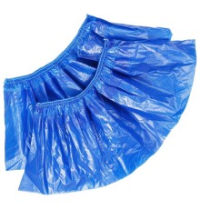 Бахилы КОМПЛЕКТ 100 штук (50 пар), ОЧЕНЬ ПРОЧНЫЕ, двойная резинка, 40х14, 52 мкм, 6 г, ELEGREEN, 2-8/18/2р-С-С