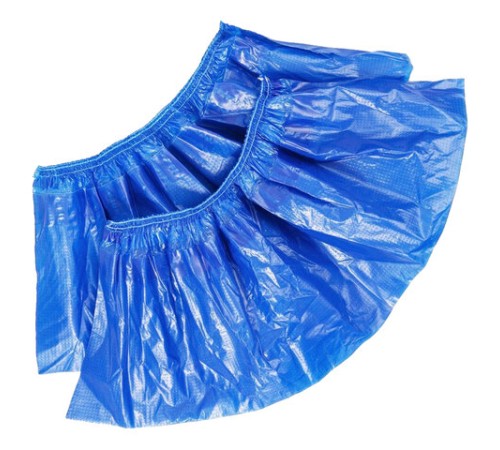 Бахилы КОМПЛЕКТ 100 штук (50 пар), ОЧЕНЬ ПРОЧНЫЕ, двойная резинка, 40х14, 52 мкм, 6 г, ELEGREEN, 2-8/18/2р-С-С