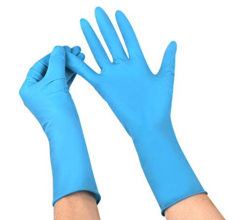 Перчатки латексные смотровые сверхпрочные SFM HIGH RISK LX 1160, Германия, 25 пар (50 штук), размер 9-10, XL (очень большой)