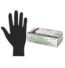 Перчатки нитриловые смотровые SFM Supersoft N136, Германия, 100 пар (200 штук), размер 7-8, M (средний), черные