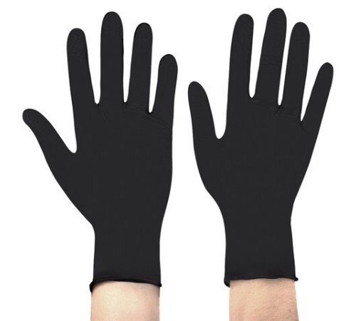 Перчатки нитриловые смотровые SFM Supersoft N136, Германия, 100 пар (200 штук), размер 7-8, M (средний), черные