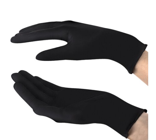 Перчатки нитриловые смотровые SFM Supersoft N136, Германия, 100 пар (200 штук), размер 7-8, M (средний), черные