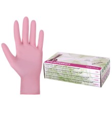 Перчатки нитриловые смотровые SFM Supersoft PINK, Германия, 100 пар (200 штук), размер 7-8, M (средний), розовые