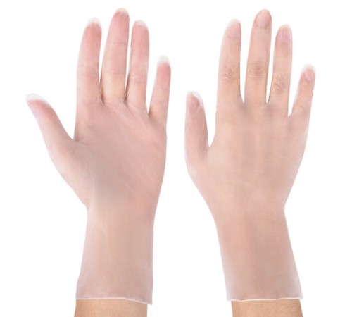 Перчатки виниловые смотровые 50 пар (100 штук), размер 6-7, S (малый), прозрачные, SFM, Германия