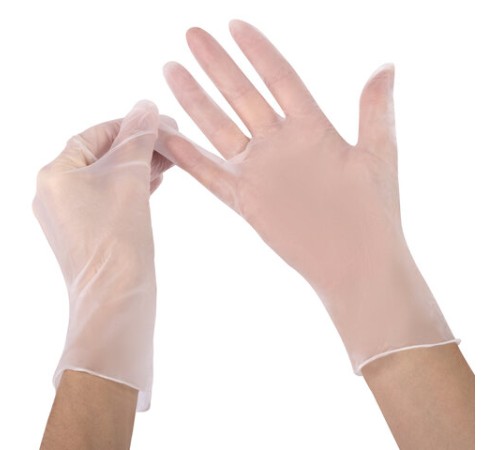 Перчатки виниловые смотровые 50 пар (100 штук), размер 6-7, S (малый), прозрачные, SFM, Германия