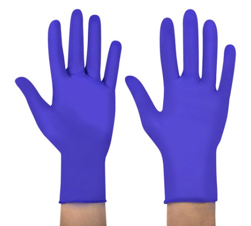 Перчатки нитриловые смотровые SFM Supersoft N135, Германия, 100 пар (200 штук), размер 7-8, M (средний), фиолетовые