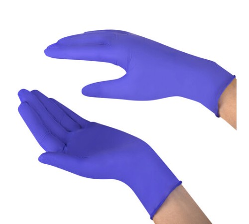 Перчатки нитриловые смотровые SFM Supersoft N135, Германия, 100 пар (200 штук), размер 8-9, L (большой), фиолетовые
