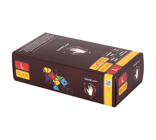 Перчатки латексные смотровые 25 пар (50 штук), размер 8-9, L (большой), синие, SAFE&CARE High Risk DL/TL210