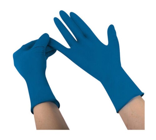 Перчатки латексные смотровые 25 пар (50 штук), размер 8-9, L (большой), синие, SAFE&CARE High Risk DL/TL210