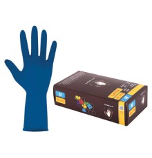 Перчатки латексные смотровые 25 пар (50 штук), размер 7-8, M (средний), синие, SAFE&CARE High Risk DL/TL210