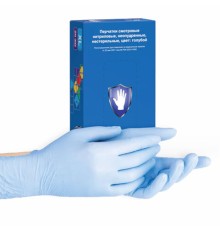 Перчатки нитриловые смотровые 50 пар (100 шт.), размер XL (очень большой), голубые, SAFE&CARE ZN302, ЧЗ