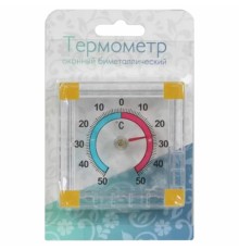 Термометр оконный биметаллический, крепление на липучку, диапазон от -50 до +50 °C, ПТЗ, ТББ