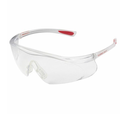 Очки защитные открытые РОСОМЗ О55 Hammer Profi super, прозрачные, незапотевающее покрытие, устойчивы к химическим веществам, поликарбонат, 15530