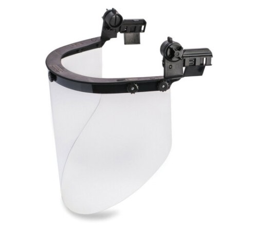 Щиток защитный лицевой РОСОМЗ КБТ Визион Titan, экран из поликарбоната 220х385мм, толщиной 2 мм, универсальное накасочное крепление, 4390