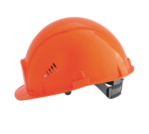 Каска защитная РОСОМЗ СОМЗ-55 Визион, ленточная регулировка, текстильное оголовье, ОРАНЖЕВАЯ, 78214
