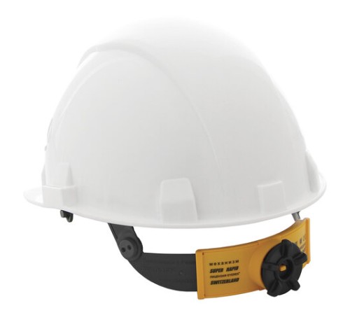 Каска защитная РОСОМЗ СОМЗ-55 Визион Rapid, храповый механизм регулировки, текстильное оголовье, БЕЛАЯ, 78717