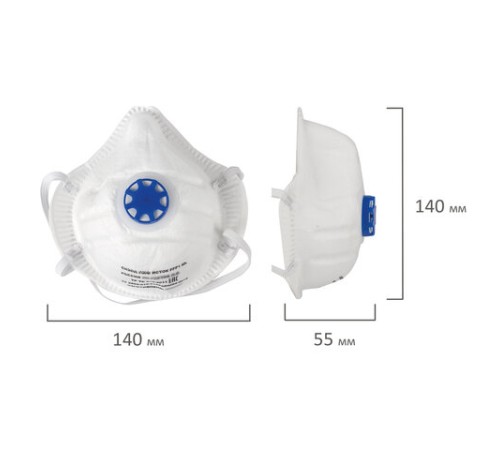 Респиратор противоаэрозольный, базовый класс защиты FFP1, с клапаном, формованный, ИСТОК, 892507