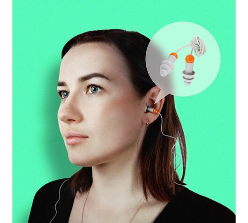 Беруши многоразовые со шнурком в контейнере SNR 33 дБ, 1 пара, JETA SAFETY, JEM31 Sonido Max